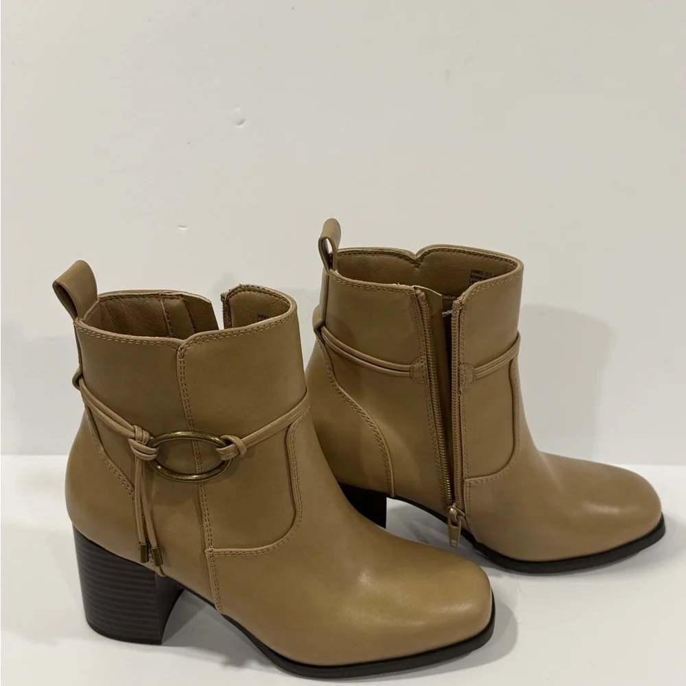 Croft & Barrow Tan Ankle Boots Women’s 5.5 Medium Block Heel Side Zip NWOT - Picture 10 of 10